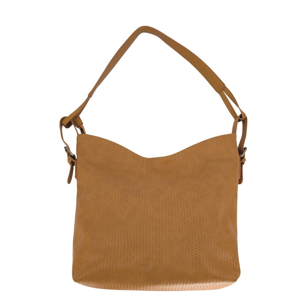 Anthropologie Otis Slouchy Tote Large Gold Tan Woven Vegan Leather Boho Hobo Bag